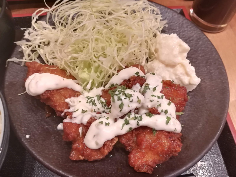 串かつでんがな　川崎店　日替わり定食（チキン南蛮）　チキン南蛮拡大