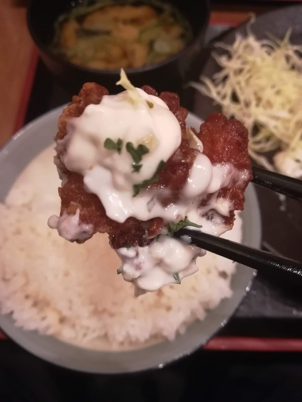 串かつでんがな　川崎店　日替わり定食（チキン南蛮）　チキン南蛮接写その２